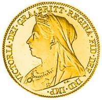 (№1893km784) Монета Великобритания 1893 год frac12; Sovereign (Виктория)